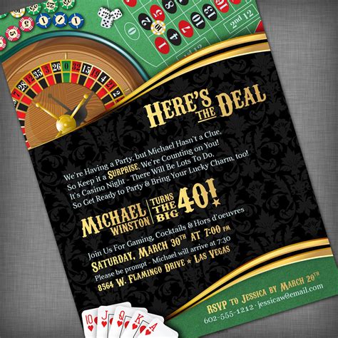 casino themed party invitations
